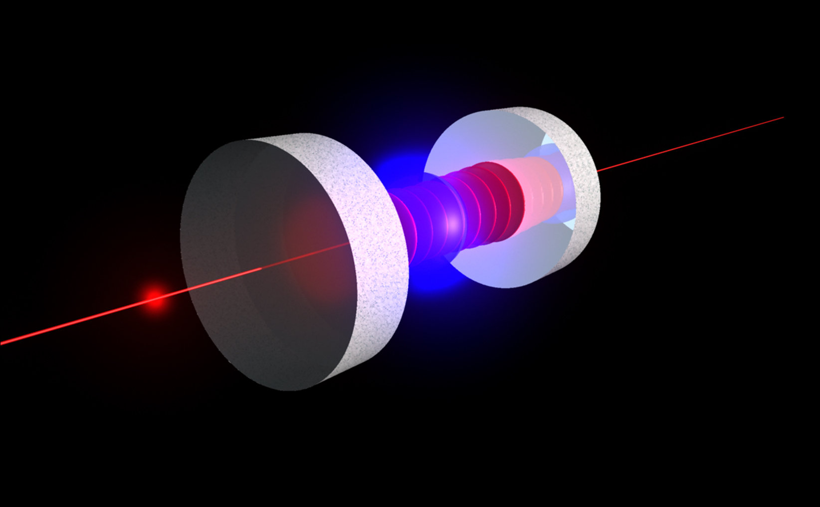 Im Institut für Quantenelektronik an der ETH Zürich werden Photonen mittels zweier Spiegel für verschiedene Experimente in der Grundlagenforschung verstärkt.