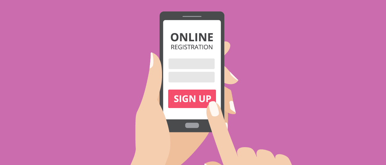 Grafik zur Online Registration mit dem Smartphone