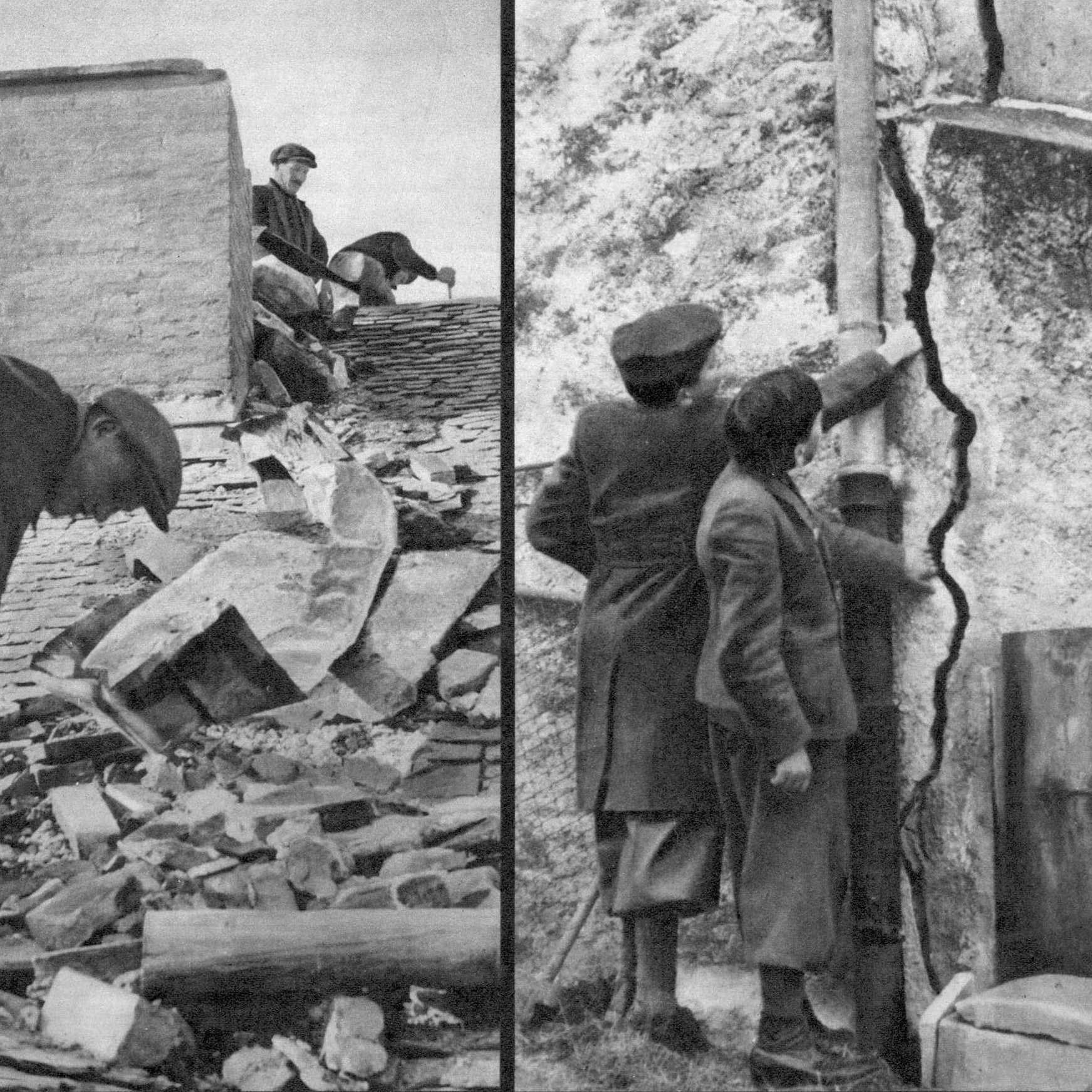 Historische Aufnahmen vom Erdbeben 1946 bei Siders