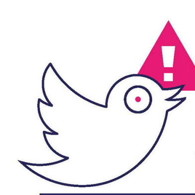 Illustration mit Twitter-Vögeln auf einem Podest