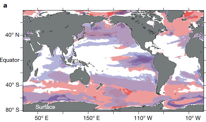 Vergr?sserte Ansicht: Karte, welche die Verteilung von Extremereignissen an der Meeresoberfläche zeigt