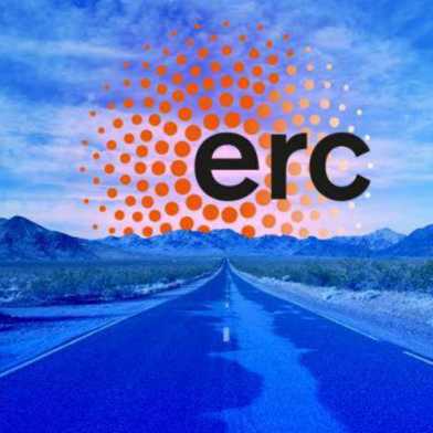 ERC-Logo auf einer blauen Strasse