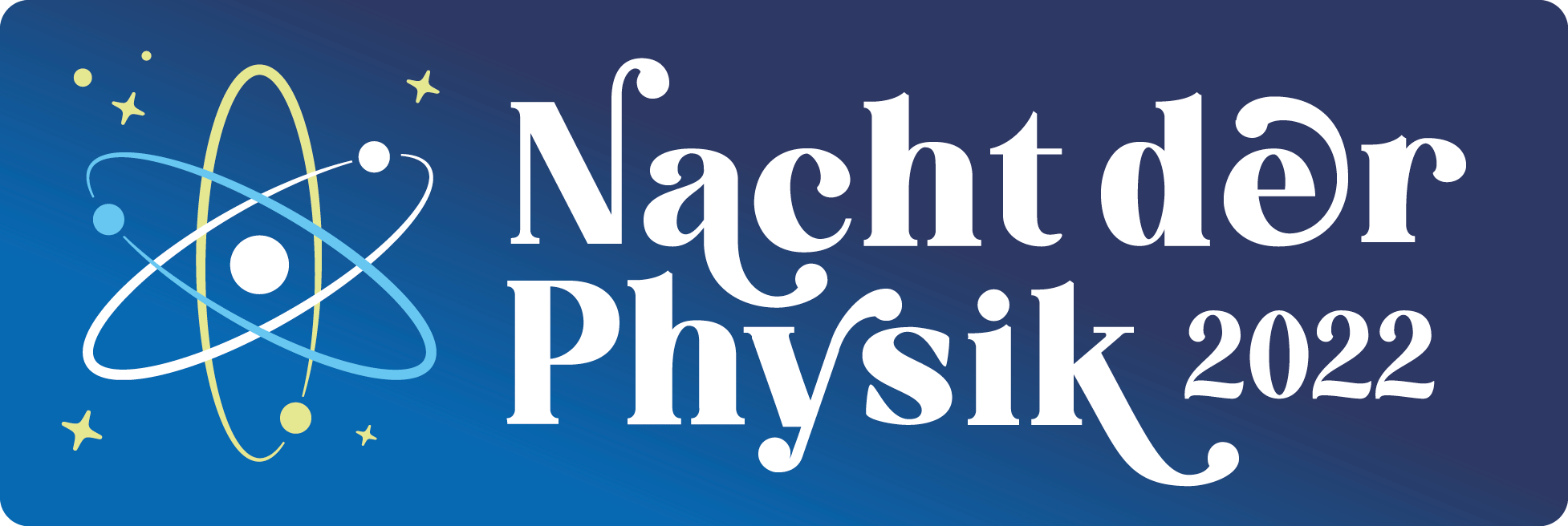 Logo der Nacht der Physik 2022 mit Atom
