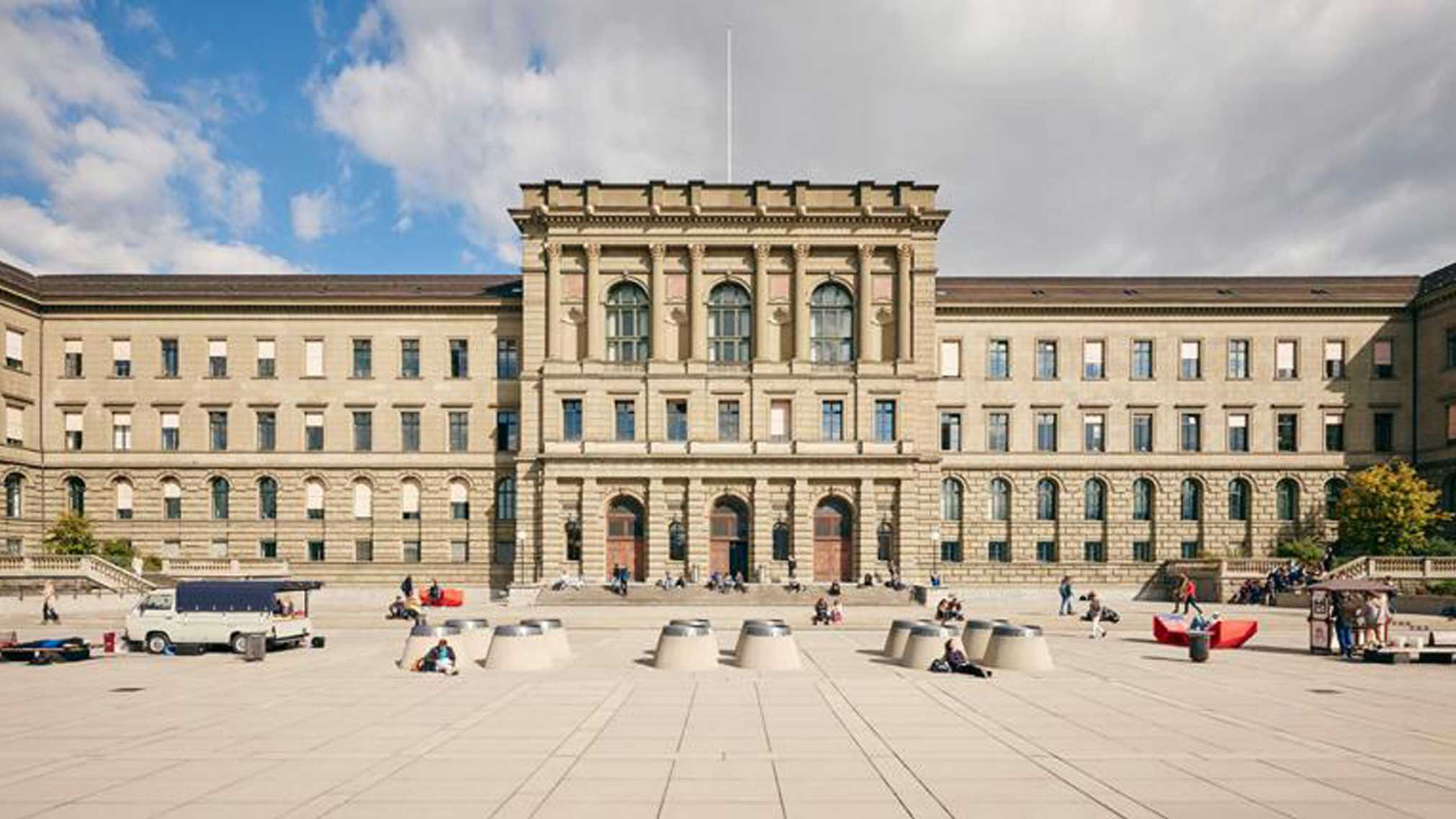 The Polyterrasse and the ETH Main Building on the ETH campus Zentrum