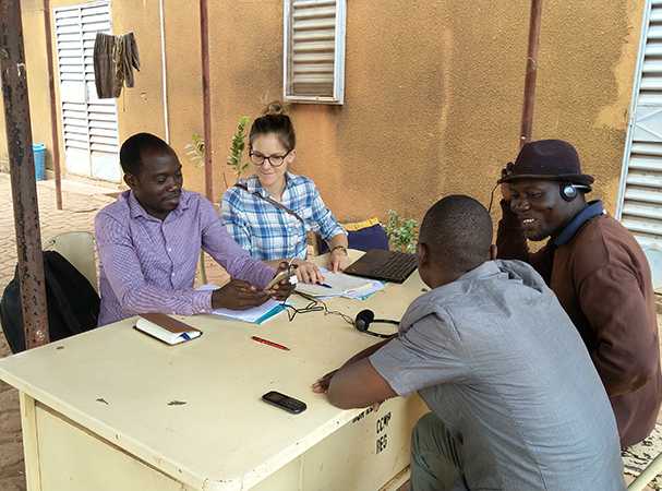 Preparing the questionnaire with field officers in Burkina Faso.