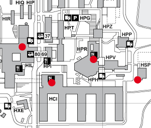 Vergr?sserte Ansicht: Karte der Standorte Validierungsterminals auf dem 365ֱ_365Ͷע-Ͷ ETH Hönggerberg