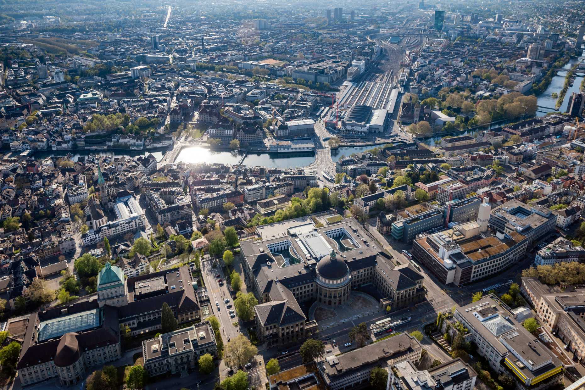 The campus of ETH Zurich as seen from above.